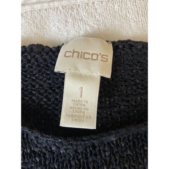 Chico's women's black 3/4 sleeve sweater size 1 - Picture 6 of 8